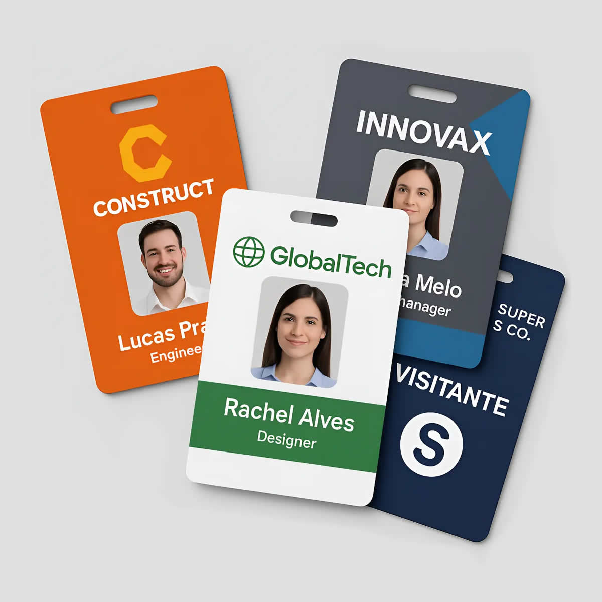 crachás de identificação